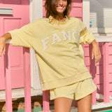 (PREORDER) Terry Short Sleeve Classic Mockneck - Lemon