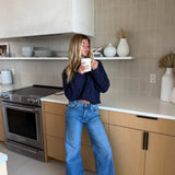 Allie Cable Knit Sweater - Navy