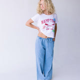 Hamptons Boyfriend Crop Top - White