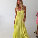Presley Strapless Maxi Dress - Lemon Lime