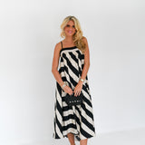 Haylie Striped Flowy Maxi Dress - Cream