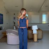 Catalina Striped Tee - Blue Jay