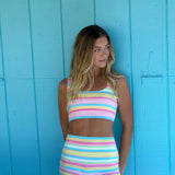 Fancy Flexion Bra - South Beach Stripe