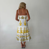 Sydney Smocking Floral Maxi Dress- Yellow