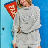 Oversized Terry Rolled Neck - Heather Grey