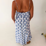 Paisley Flowy Maxi Dress - Blue