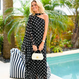 Ruby Polka Dot Maxi Dress- Black/White