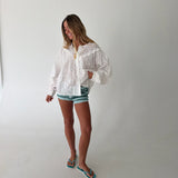Quinn Stripe Micro Shorts- Green Multi