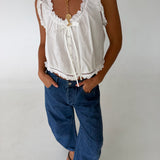 Dorie Embroidered Top - Off White
