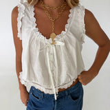 Dorie Embroidered Top - Off White