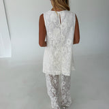 Lucy Lace Tunic and Pant Set - Off White