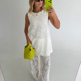 Lucy Lace Tunic and Pant Set - Off White