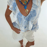 Dylan Ruffle Sleeve Top - Baby Patch