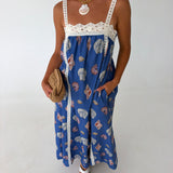 Seashell Print Maxi Dress - Royal