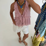 Maggie Ruffle Top - Blush