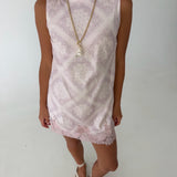 Hannah Bandana Lace Mini Dress- Pink