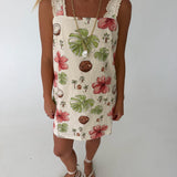 Trinity Print Mini Dress - Cream