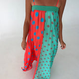 Roselyn Polka Dot Maxi Dress- Coral Mint