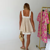 Lily Linen Mini Dress - Natural