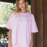 Fancy Oversized Embroidered Tee - Pink Camo