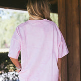 Fancy Oversized Embroidered Tee - Pink Camo