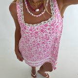 Kate Babydoll Mini Dress - Hot Pink