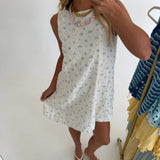 Delaney Eyelet Mini Dress - Blue Pop