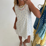 Delaney Eyelet Mini Dress - Blue Pop