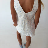 Delaney Eyelet Mini Dress - Blue Pop