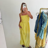 Darcy Polka Dot Maxi Dress - Yellow
