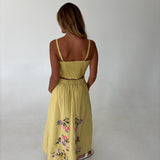 Hannah Embroidered Top and Skirt Set- Yellow Iris