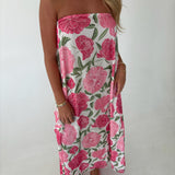 Maggie Strapless Scarf Maxi Dress - Pink