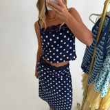 Mallory Lace Trim Top - Navy Natural