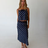 Mallory Lace Trim Top - Navy Natural