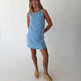 Lyla Linen Mini Dress - Lt Denim