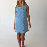 Lyla Linen Mini Dress - Lt Denim