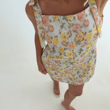 Jamie Floral Mini Dress - Dusty Blue