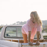 Fancy Oversized Embroidered Tee - Pink Camo