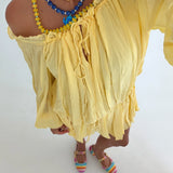 Ciara Off The Shoulder Mini Dress - Lemon