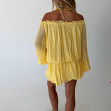 Ciara Off The Shoulder Mini Dress - Lemon