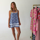 Taylor Babydoll Mini Dress - Indigo