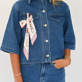 Skye Denim Top And Short Set - Dark Denim