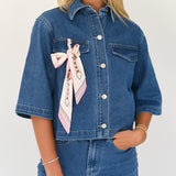 Skye Denim Top And Short Set - Dark Denim