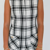 Brynn Tweed Romper - White/Black