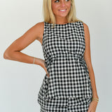 Taylor Gingham Shorts Set - Back