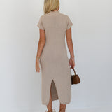 Taylor Sweater Midi Dress - Taupe