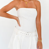 Andy Strapless Mini Dress - Off White