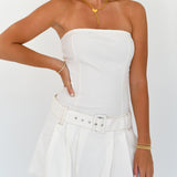 Andy Strapless Mini Dress - Off White