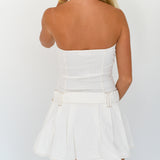 Andy Strapless Mini Dress - Off White