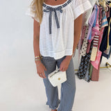 Erika Eyelet Babydoll Top - Off White